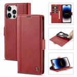 For iPhone 14 Pro Max LC.IMEEKE Magnetic Buckle Leather Phone Case (Red)