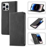 For iPhone 14 Pro LC.IMEEKE Strong Magnetic Leather Phone Case with Holder & Card Slots & Wallet(Black)