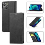 For iPhone 14 Plus LC.IMEEKE Strong Magnetic Leather Phone Case with Holder & Card Slots & Wallet (Black)
