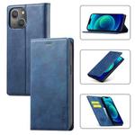 For iPhone 14 Plus LC.IMEEKE Strong Magnetic Leather Phone Case with Holder & Card Slots & Wallet (Blue)