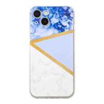 For iPhone 14 Stitching Marble TPU Phone Case (Purple)