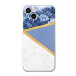 For iPhone 14 Stitching Marble TPU Phone Case Max(Grey)