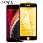 25 PCS For iPhone 8 & 7 9D Full Glue Full Screen Tempered Glass Film