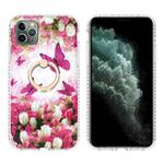 For iPhone 11 Pro Max Ring Holder 2.0mm Airbag TPU Phone Case (Dancing Butterflies)