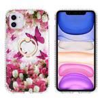 For iPhone 11 Ring Holder 2.0mm Airbag TPU Phone Case (Dancing Butterflies)