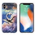 For iPhone X / XS Ring Holder 2.0mm Airbag TPU Phone Case(Whale)