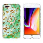Ring Holder 2.0mm Airbag TPU Phone Case For iPhone 8 Plus / 7 Plus(Gold Heart)