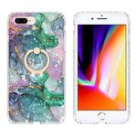 Ring Holder 2.0mm Airbag TPU Phone Case For iPhone 8 Plus / 7 Plus(Ink Green Marble)