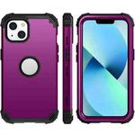 For iPhone 14 3 in 1 Shockproof Phone Case (Dark Purple)