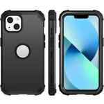 For iPhone 14 Plus 3 in 1 Shockproof Phone Case (Black)