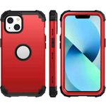 For iPhone 14 Plus 3 in 1 Shockproof Phone Case (Red)