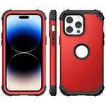 For iPhone 14 Pro 3 in 1 Shockproof Phone Case(Red)