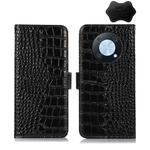 For Huawei Nova Y90/Enjoy 50 Pro Crocodile Top Layer Cowhide Leather Phone Case(Black)