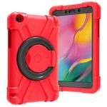 For Galaxy Tab A 8.0 (2019) T290 / T295 PC + Silicone Shockproof Combination Case with 360 Degree Rotating Holder & Handle(Red+Black)