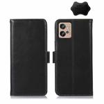 For Motorola Moto G32 Crazy Horse Top Layer Cowhide Leather Phone Case(Black)