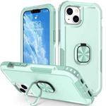 For iPhone 14 Plus 3 in 1 Ring Holder Phone Case (Mint Green)