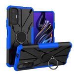 For Tecno Pova 3 Armor Bear Shockproof PC + TPU Phone Case with Ring Holder(Blue)