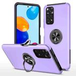 For Xiaomi Redmi Note 11 Global PC + TPU Shockproof Magnetic Phone Case with Invisible Ring Holder(Purple)