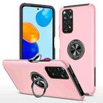 For Xiaomi Redmi Note 11 Global PC + TPU Shockproof Magnetic Phone Case with Invisible Ring Holder(Rose Gold)