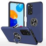 For Xiaomi Redmi Note 11 Global PC + TPU Shockproof Magnetic Phone Case with Invisible Ring Holder(Blue)