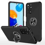 For Xiaomi Redmi Note 11 Global PC + TPU Shockproof Magnetic Phone Case with Invisible Ring Holder(Black)