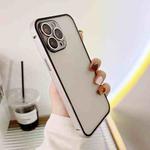 For iPhone 12 Camera Protector Buckle Frosted Glass Phone Case(Silver)