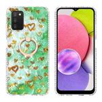 For Samsung Galaxy A03s 165.8mm US Version Ring Holder 2.0mm Airbag TPU Phone Case(Gold Heart)