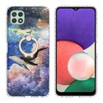 For Samsung Galaxy A22 5G Ring Holder 2.0mm Airbag TPU Phone Case(Whale)