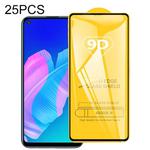 For Huawei Y7p 2020 25 PCS 9D Full Glue Full Screen Tempered Glass Film