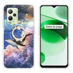 For Realme C35 Ring Holder 2.0mm Airbag TPU Phone Case(Whale)