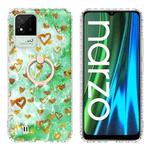 For Realme C20 / C21A / Narzo 50i Ring Holder 2.0mm Airbag TPU Phone Case(Gold Heart)