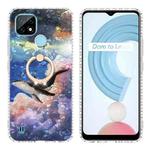 For Realme C21 Ring Holder 2.0mm Airbag TPU Phone Case(Whale)