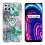 For Realme C25Y / C21Y Ring Holder 2.0mm Airbag TPU Phone Case(Ink Green Marble)