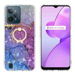 For Realme C31 Ring Holder 2.0mm Airbag TPU Phone Case(Blue Purple Marble)