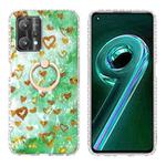 For Realme 9 Pro+ 5G / 9 4G Ring Holder 2.0mm Airbag TPU Phone Case(Gold Heart)
