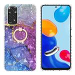 For Xiaomi Redmi Note 11 4G / 11S 4G Ring Holder 2.0mm Airbag TPU Phone Case(Blue Purple Marble)