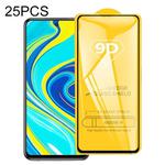 For Xiaomi Redmi Note 9 25 PCS 9D Full Glue Full Screen Tempered Glass Film