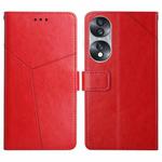 For Honor 70 HT01 Y-shaped Pattern Flip Leather Phone Case(Red)