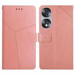 For Honor 70 HT01 Y-shaped Pattern Flip Leather Phone Case(Pink)