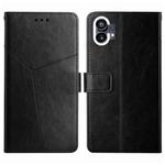 For Nothing Phone 1 HT01 Y-shaped Pattern Flip Leather Phone Case(Black)