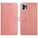 For Nothing Phone 1 HT01 Y-shaped Pattern Flip Leather Phone Case(Pink)