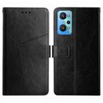 For Realme GT Neo2 HT01 Y-shaped Pattern Flip Leather Phone Case(Black)