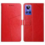 For Realme GT Neo 3 HT01 Y-shaped Pattern Flip Leather Phone Case(Red)