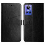 For Realme GT Neo 3 HT01 Y-shaped Pattern Flip Leather Phone Case(Black)