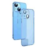 For iPhone 14 Camera Protector Translucent Frosted PC Phone Case (Blue)