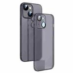 For iPhone 14 Plus Camera Protector Translucent Frosted PC Phone Case (Black)