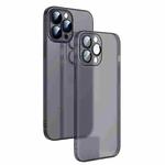 For iPhone 13 Pro Max Camera Protector Translucent Frosted PC Phone Case (Black)