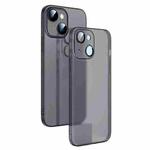 For iPhone 12 Camera Protector Translucent Frosted PC Phone Case(Black)