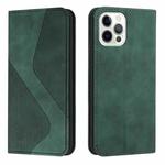 For iPhone 14 Skin Feel Magnetic S-type Solid Color Leather Phone Case Pro(Green)