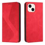 For iPhone 14 Skin Feel Magnetic S-type Solid Color Leather Phone Case Max(Red)